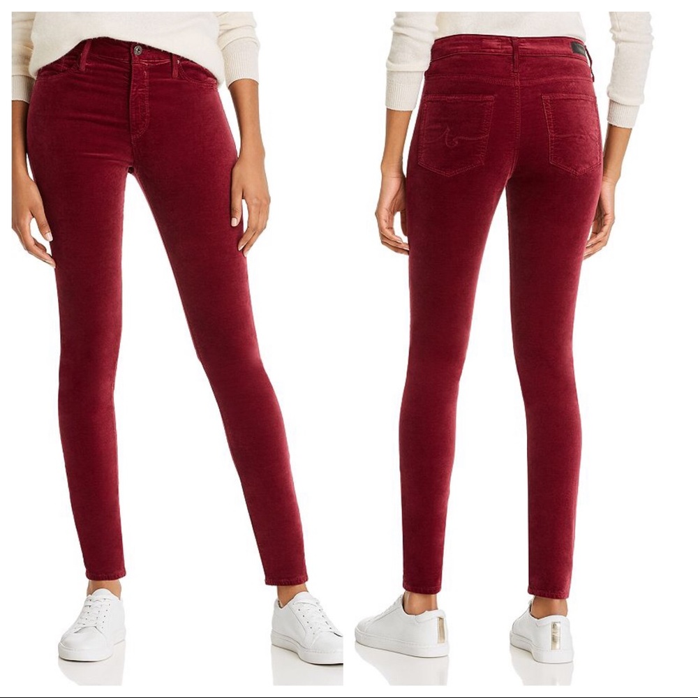 AG
Farrah Skinny Velvet Jeans In Gooseberry